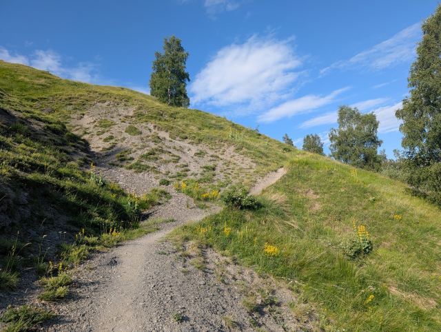 Etter hvert blir det brattere og tyngre i varmen.