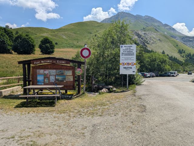 Inngang til nasjonalparken i Ecrins. Var mange regler som gjaldt her.
